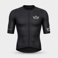 Men's THRONE Phase 1 black cycling jersey front view