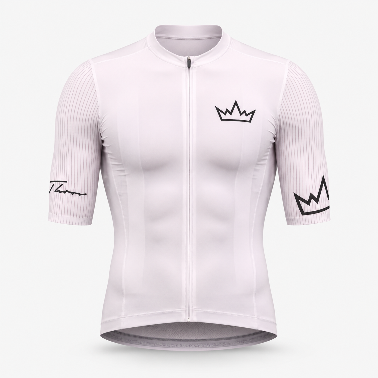 Men's THRONE Phase 1 white cycling jersey front view