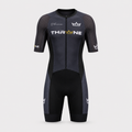 Men's THRONE VALOR black short-sleeve trisuit front view