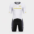 Men's THRONE VALOR white short-sleeve trisuit front view