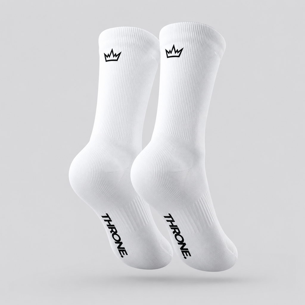 White THRONE Foundation cycling socks product view