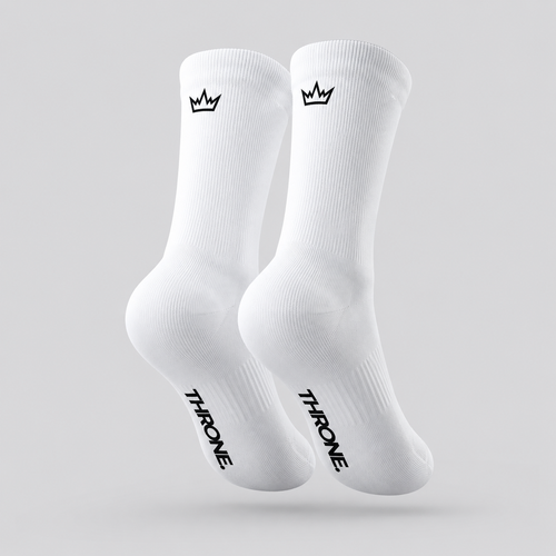 White THRONE Foundation cycling socks product view