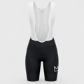 Women's THRONE Phase 1 black cycling bib shorts front view