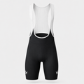 THRONE Men's Foundation Bib Shorts in black, ghost mannequin product view