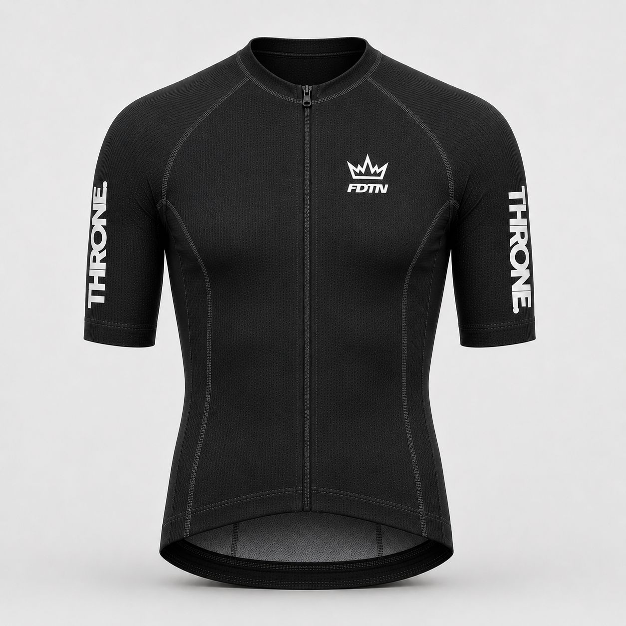 THRONE Men's Foundation Jersey in black, ghost mannequin front view
