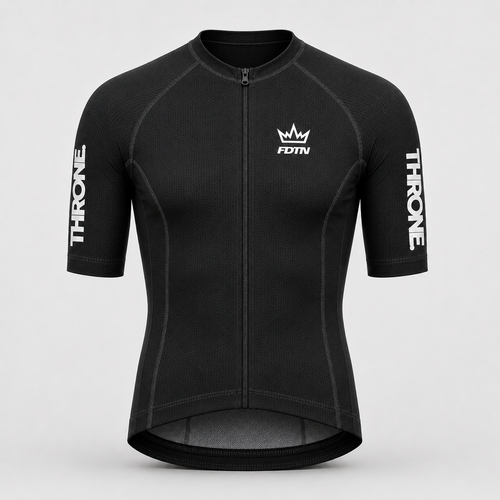 THRONE Men's Foundation Jersey in black, ghost mannequin front view