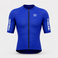 THRONE Men's Foundation Cycling Jersey in blue, ghost mannequin front view