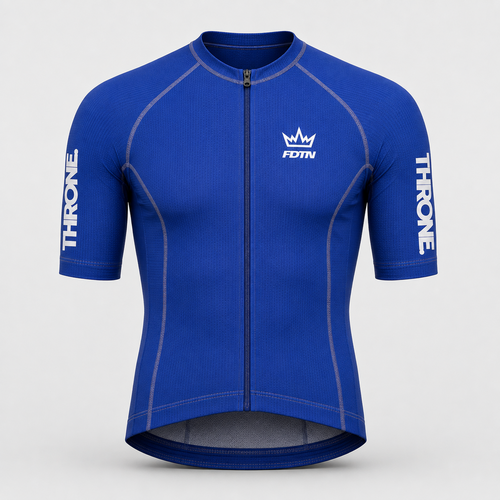 THRONE Men's Foundation Jersey in blue, ghost mannequin front view