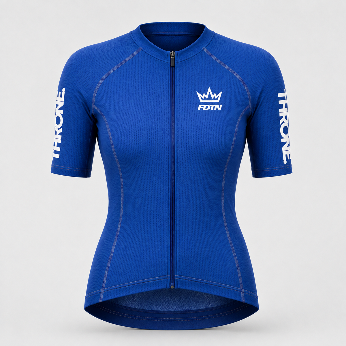 THRONE Women's Foundation Jersey in blue, ghost mannequin front view