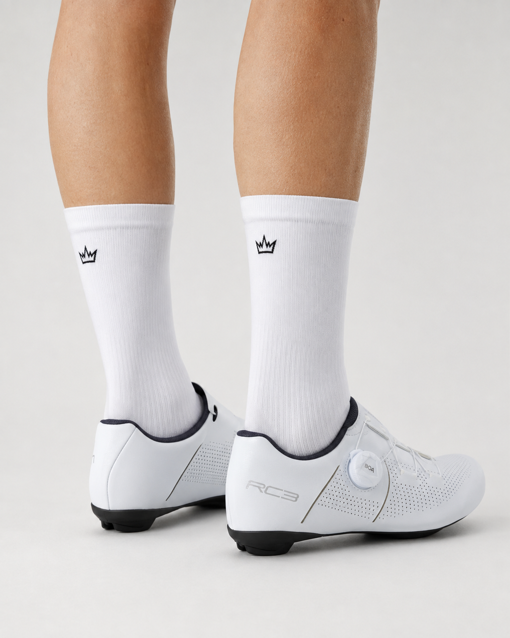 White THRONE Foundation cycling socks alternate product view